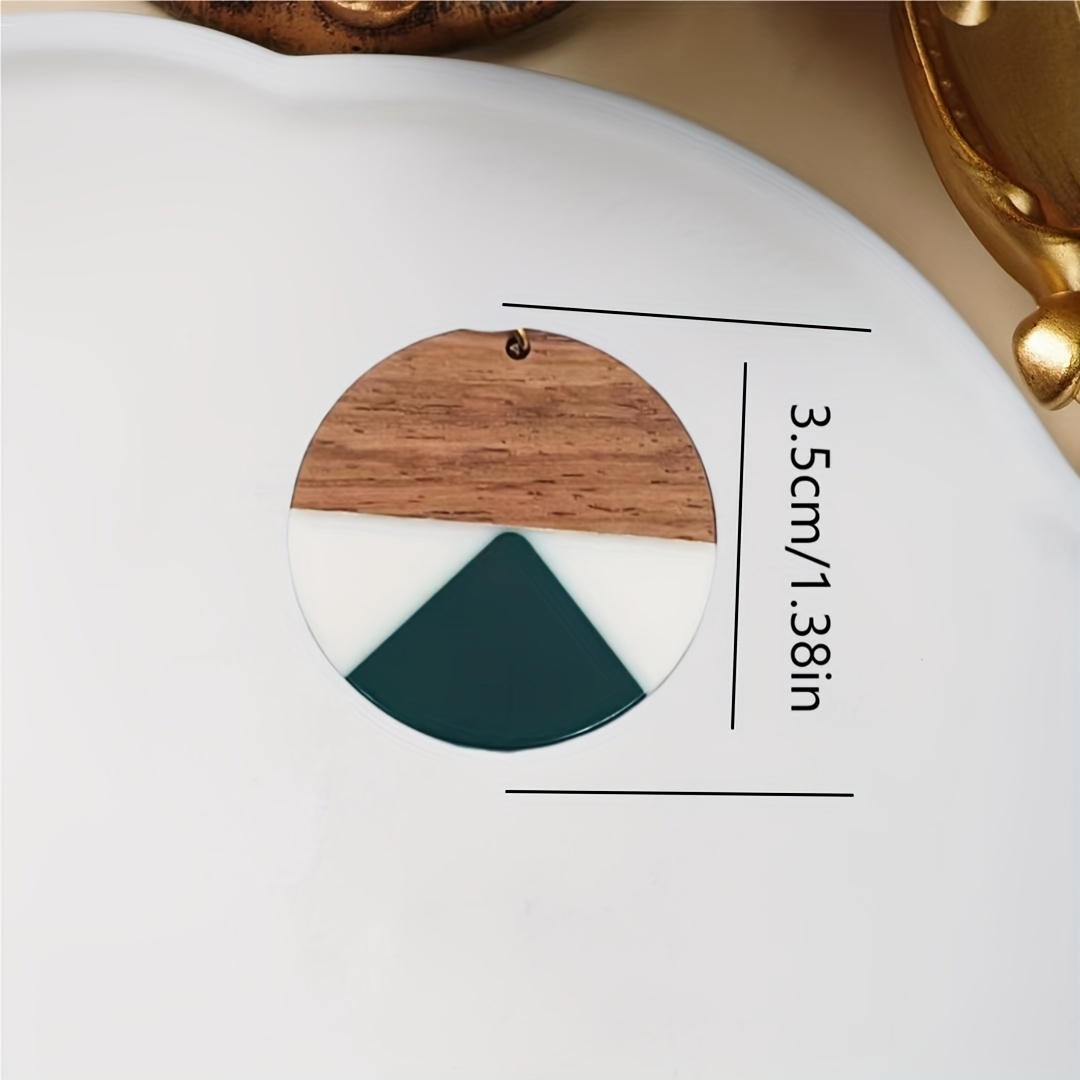 8pcs Unique Retro Resin and Wood Pendant Set for Jewelry Making